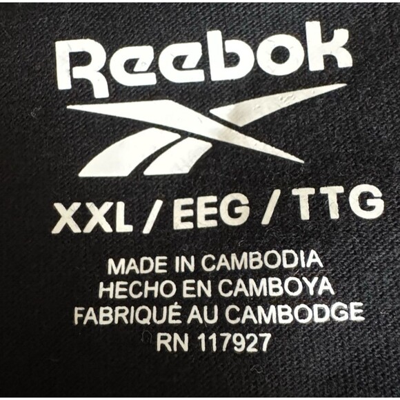Reebok Goalie Mesh Logo Tee T-Shirt Regular Fit Short Sleeve Mens XXL Black New - Picture 5 of 9
